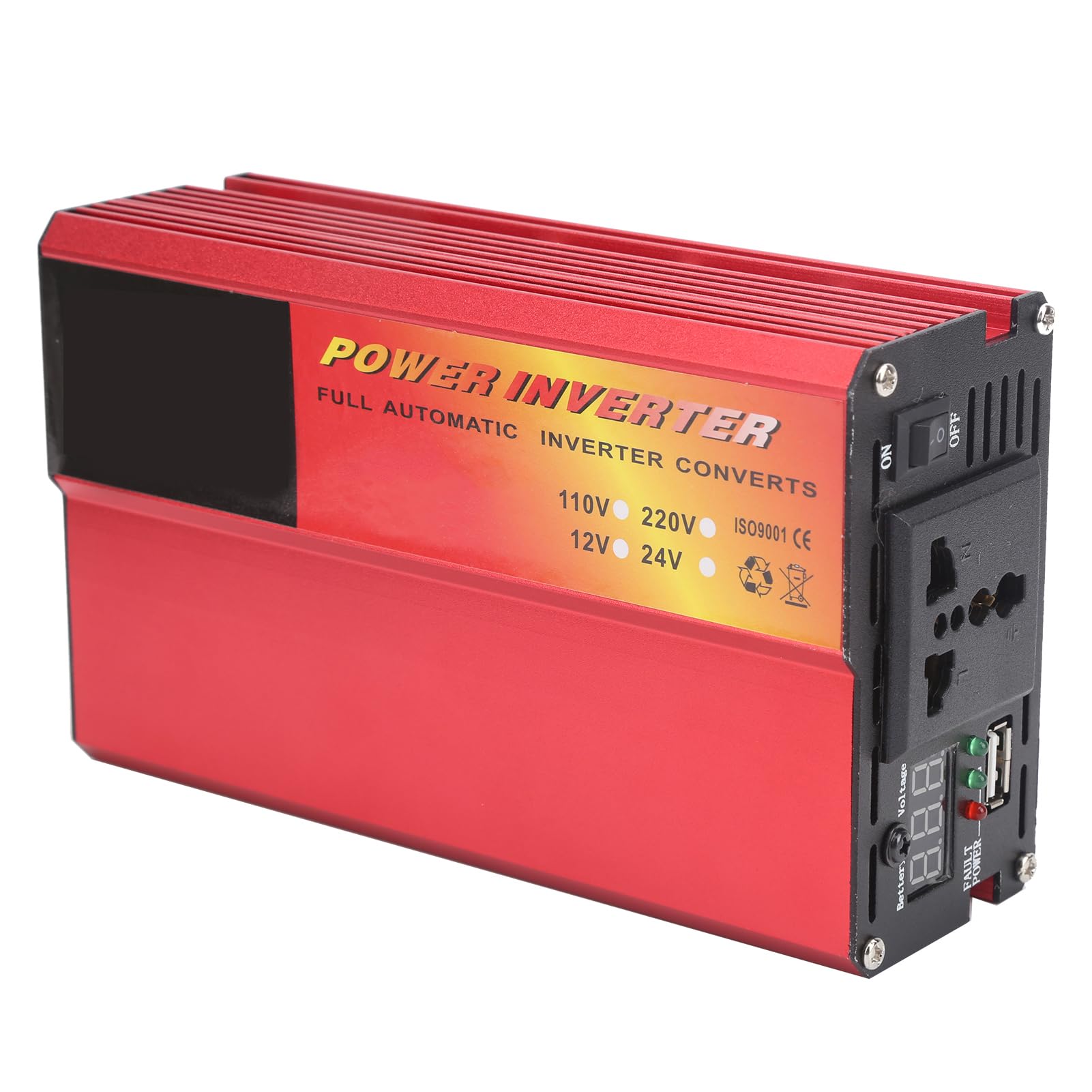 Dioche Przetwornica 220 V DC AC 800 W 24 V DC na 220 AC – Zmodyfikowany Sinus z Cyfrowym Wyświetlaczem do Użytku na Kempingu, Urządzeniach i Elektronice