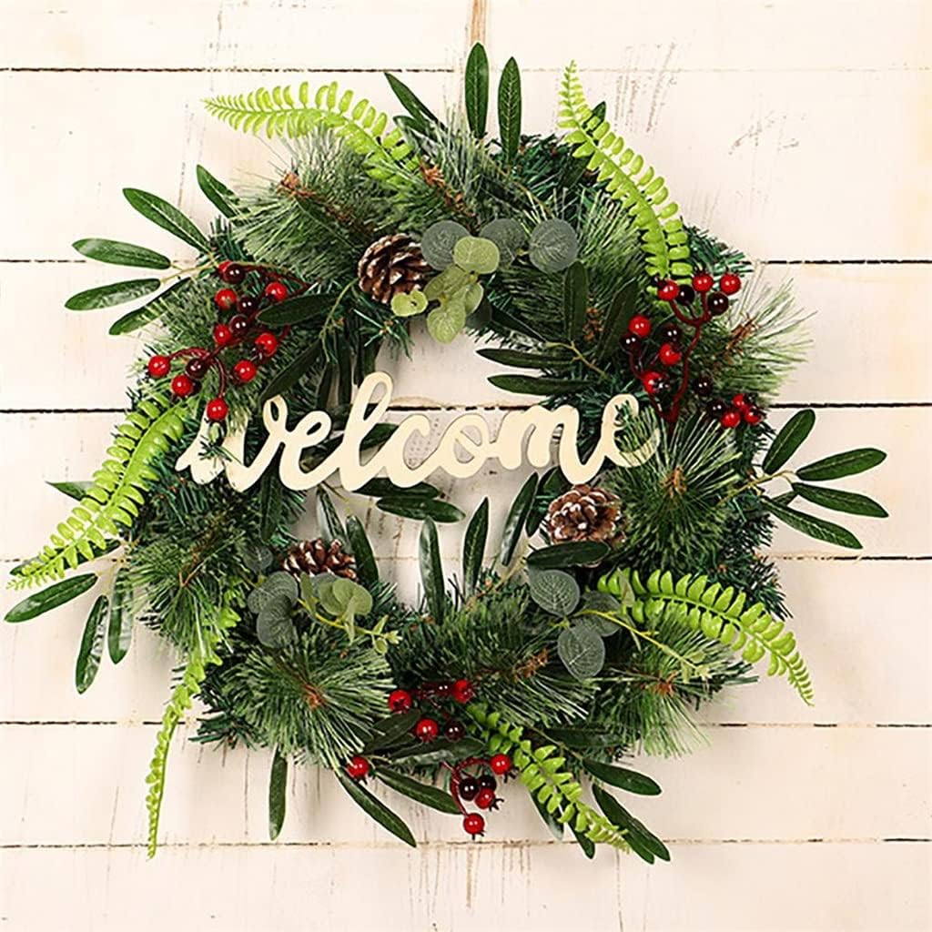Flower Wreaths Door Wreath for Home Decor with Lights for Front Outdoor