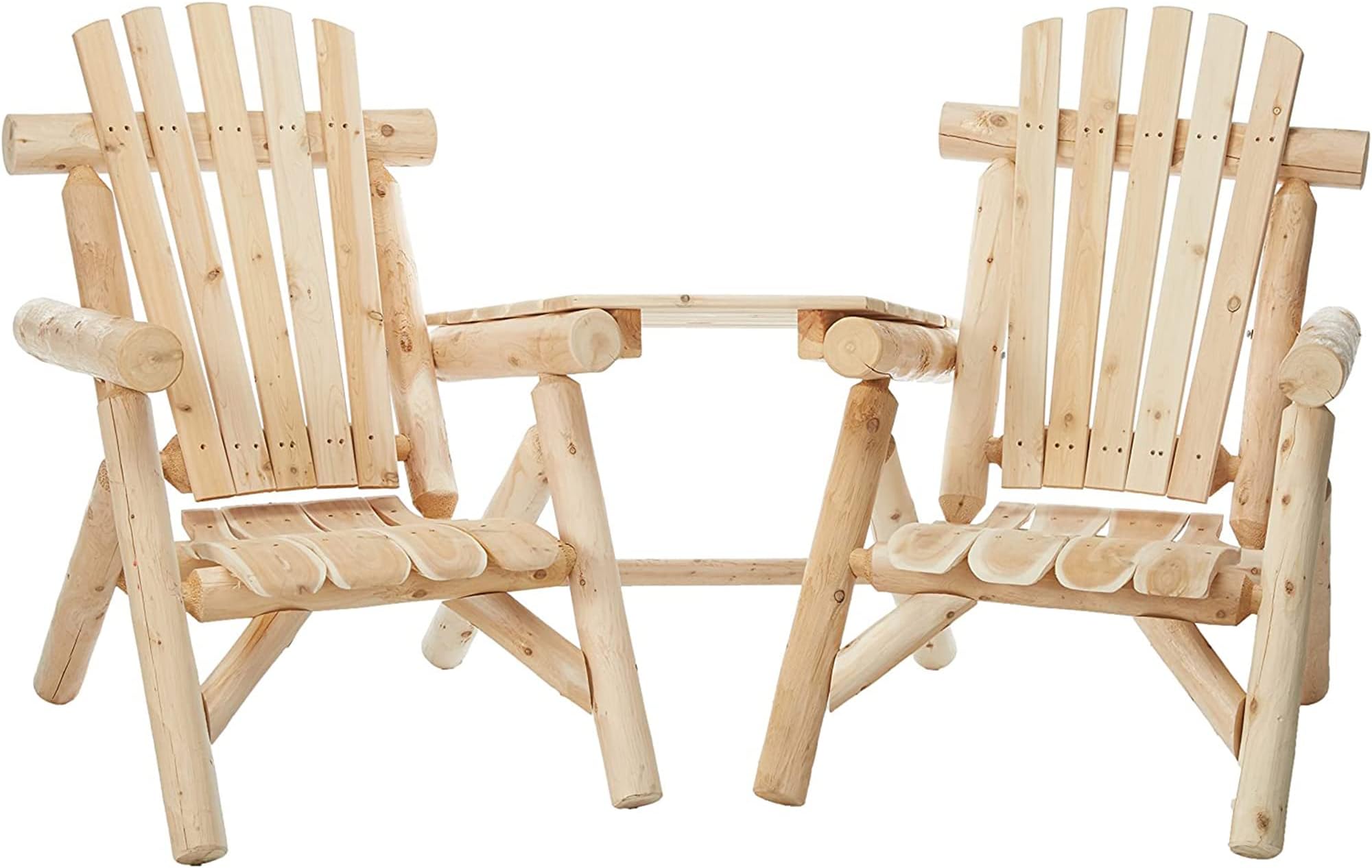 CFU329 Cedar Log Vista Tete Outdoor Chairs, Natural