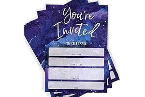 Galaxy Birthday Invitations, Outer Space Party Supplies