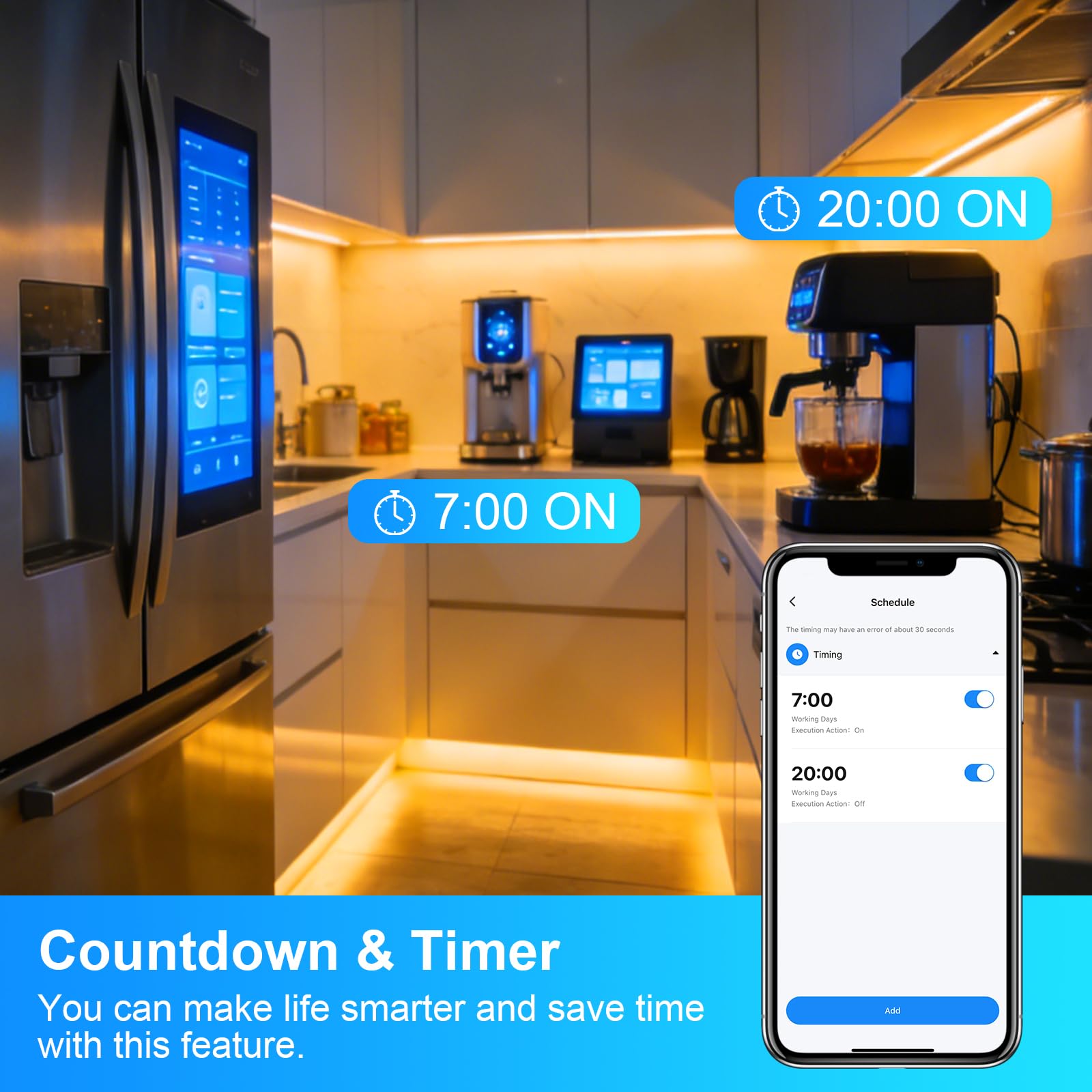 ANTELA Presa Smart AI con Misurazione del Consumo Elettrico | 16A 3680W, Compatibile con Google Home/Alexa, Smart Life APP, Wifi 2,4GHz, 4 Pezzi