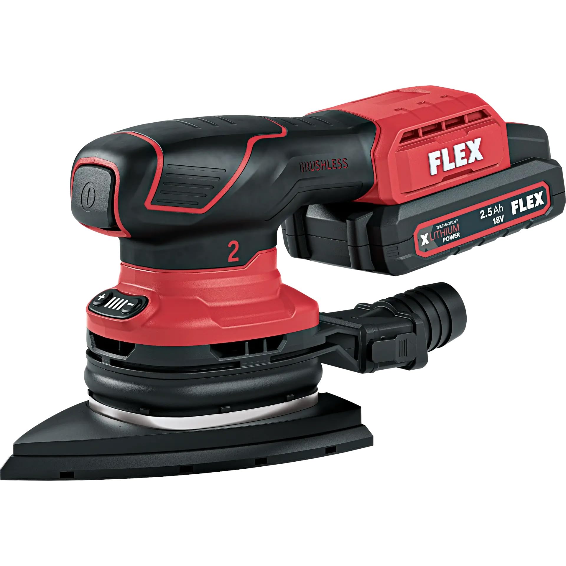 Flex Levigatrice orbitale a batteria ODE 2-100 18-EC/2.5 Set (con batteria, caricatore rapido, piastra abrasiva in velcro con sistema a 10 fori, Multisandro con regolazione della velocità 18 V) 532089