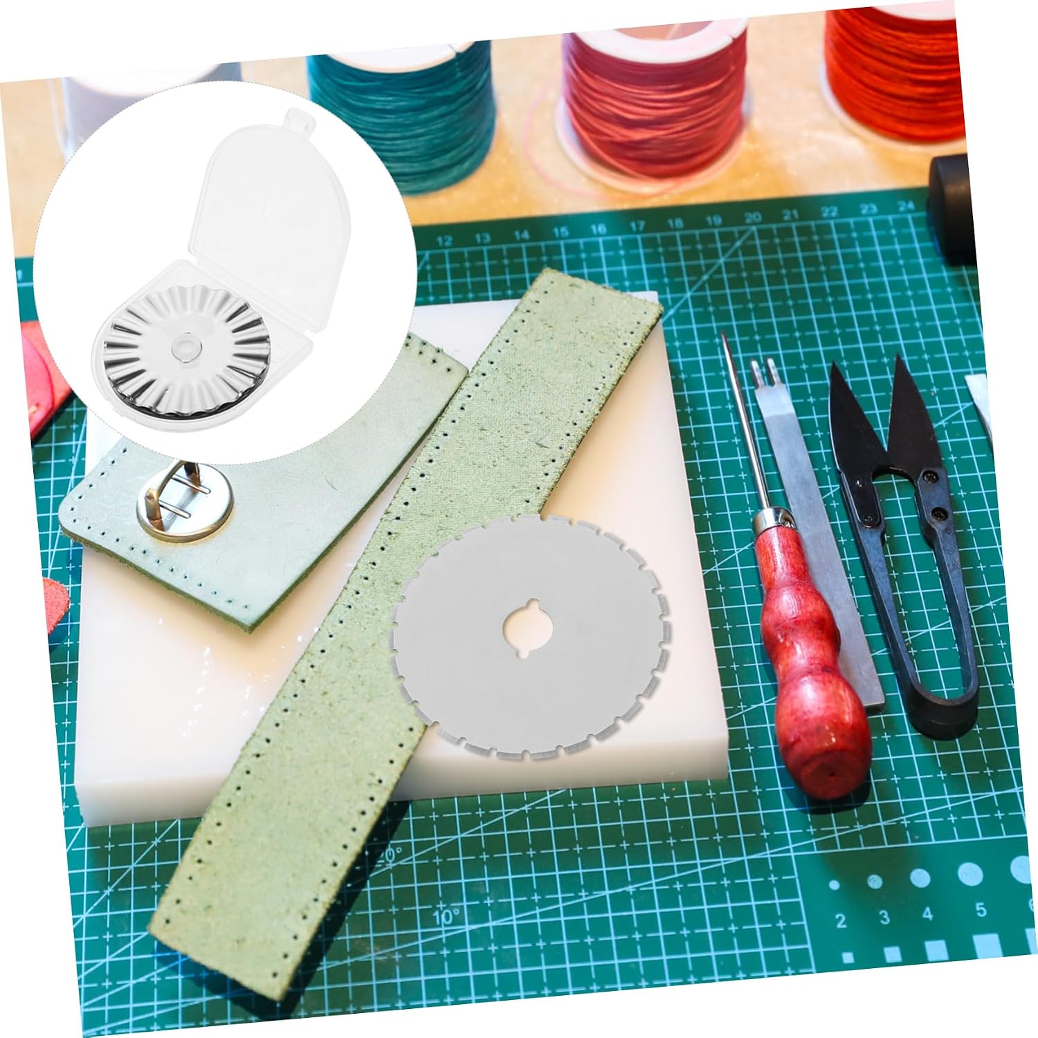 COHEALI 45mm Rotary Cutter Replacement Blades 10-Pack Sharp and Sturdy Rotary Cutter Parts for Quilting Sewing and Crafting Projects Compatible