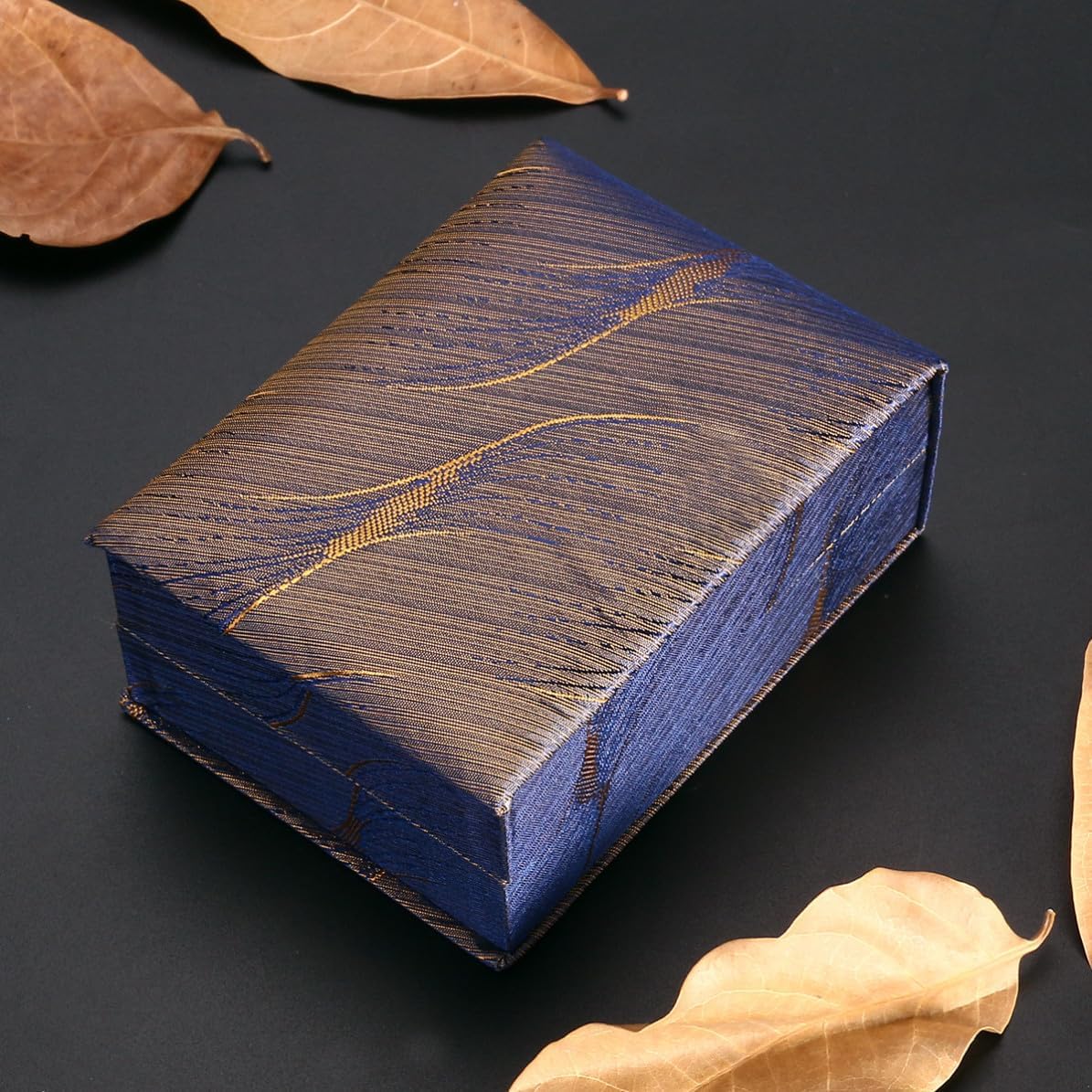 Blue Brocade Cloth Jewelry Box Case for Pendant Display image 5