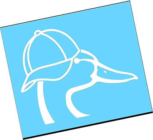 DUCK with HAT Vinyl Decal Sticker Window Diesel Truck Car Hunting Deer Kennels Bow (12" x 12", LIME GREEN)