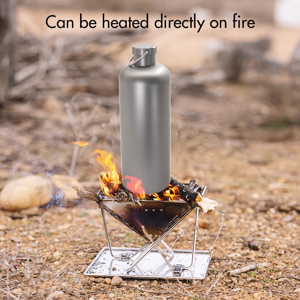 Bouteille d'eau légère en titane pur pour les aventures en plein air – Options de 600 ml et 800 ml