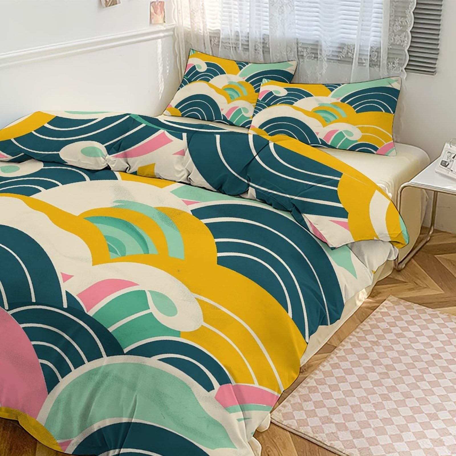 Housse de couette pour grand lit motif japonais pour une chambre zen et cosy