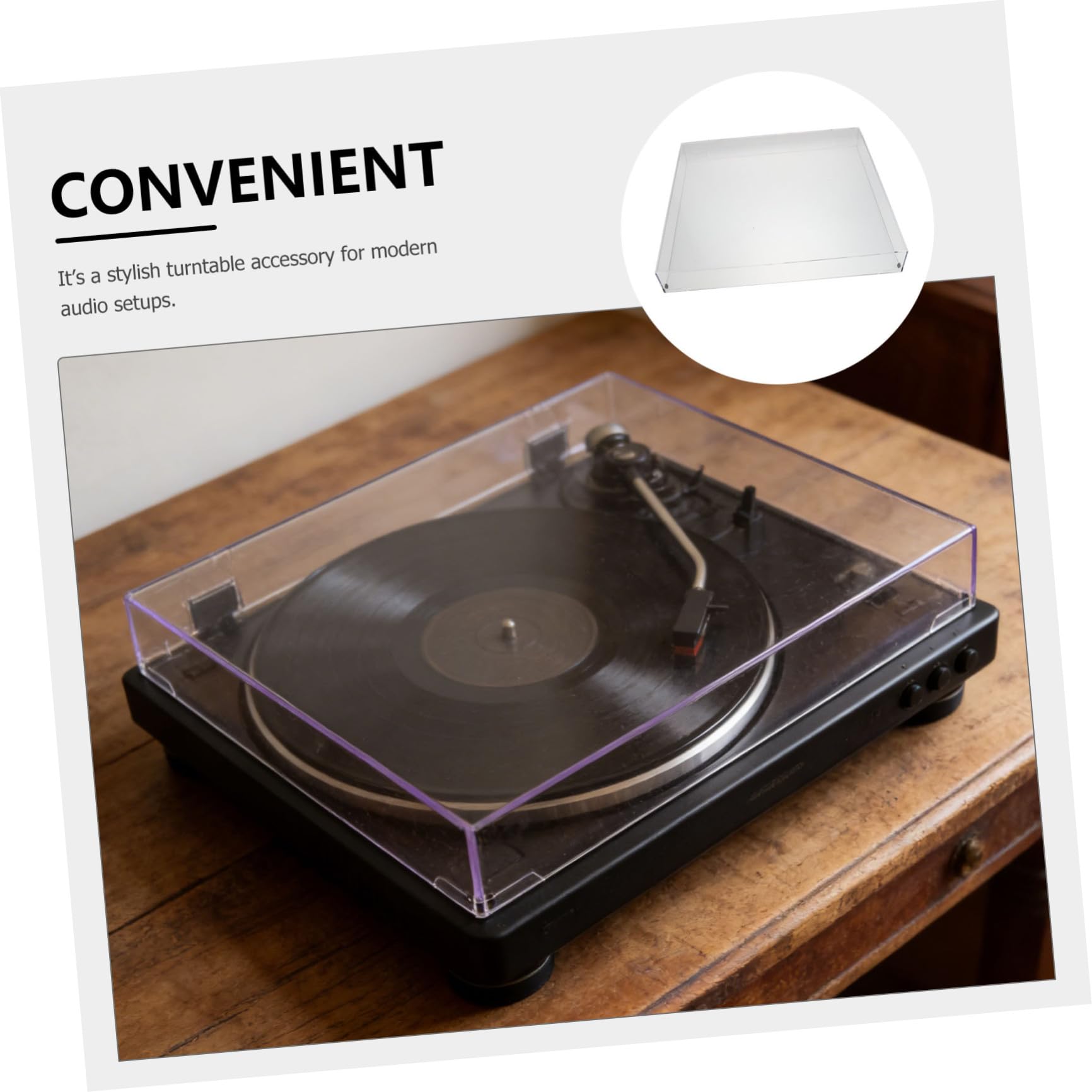Lurrose Copertura Protettiva Trasparente in Acrilico Leggero e Affidabile per Vinile, per Ambienti Audio Domestici Protezione Antipolvere