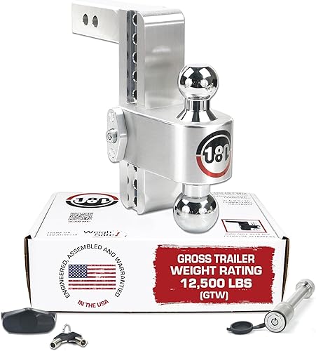 Vista 28 de Weigh Safe Enganche de remolque de 180 grados, enganche de remolque ajustable para remolque, compatible con receptores de 2 pulgadas, caída de 10