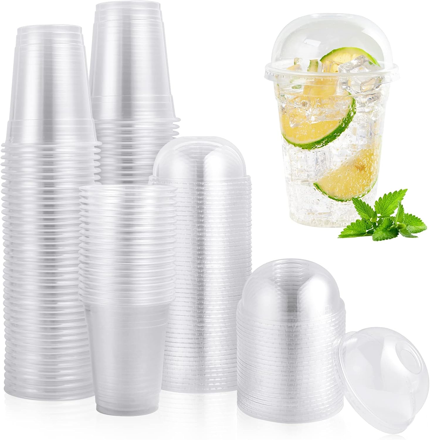FOCUSLINE 200 PACK 12oz Clear Plastic Cups, Disposable Cold