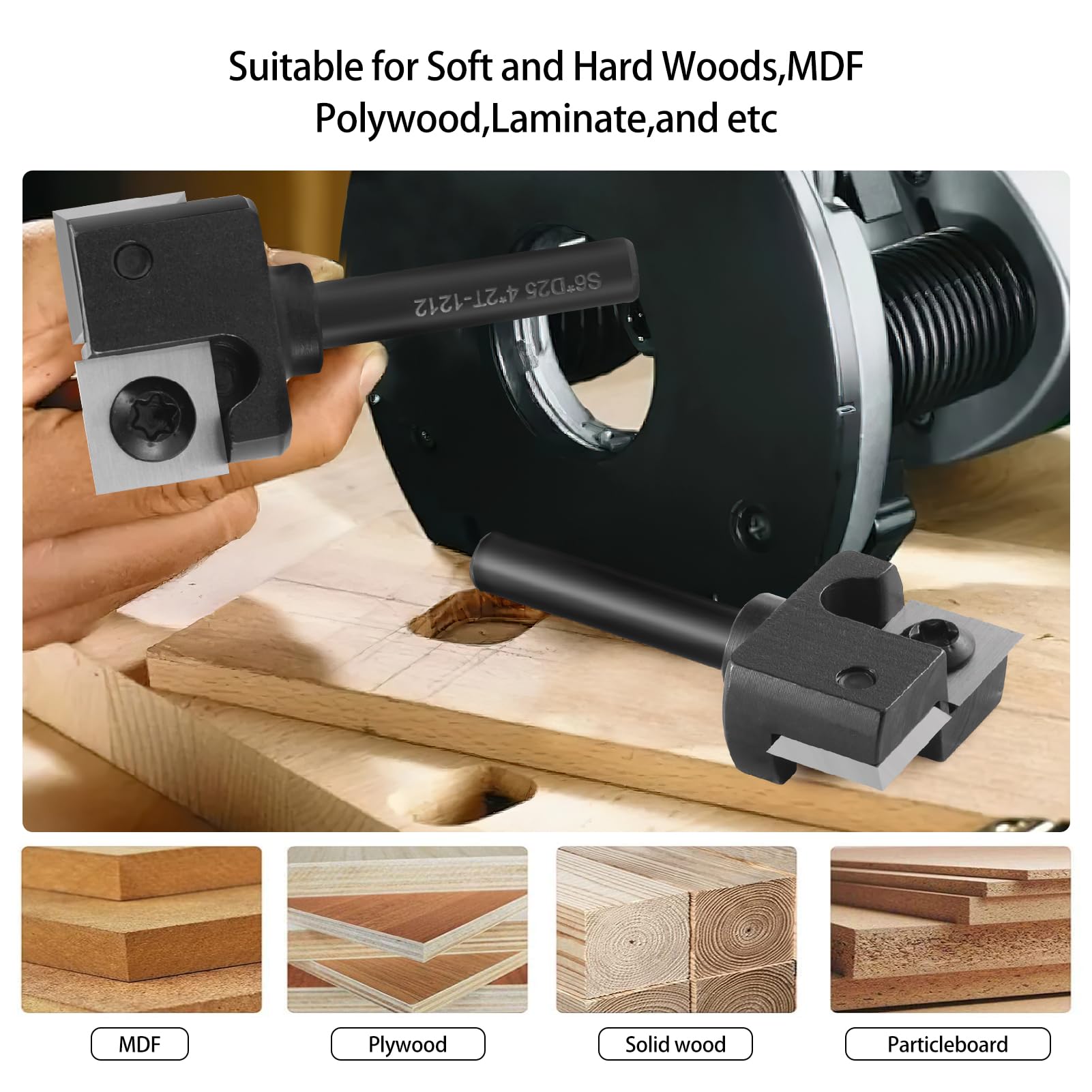 Fresa Per Piallatura 6 Mm Con Lama In Metallo Duro - Diametro 25,4 Mm, 4 Lati Usabili, Per Legno E PVC - Foto 2