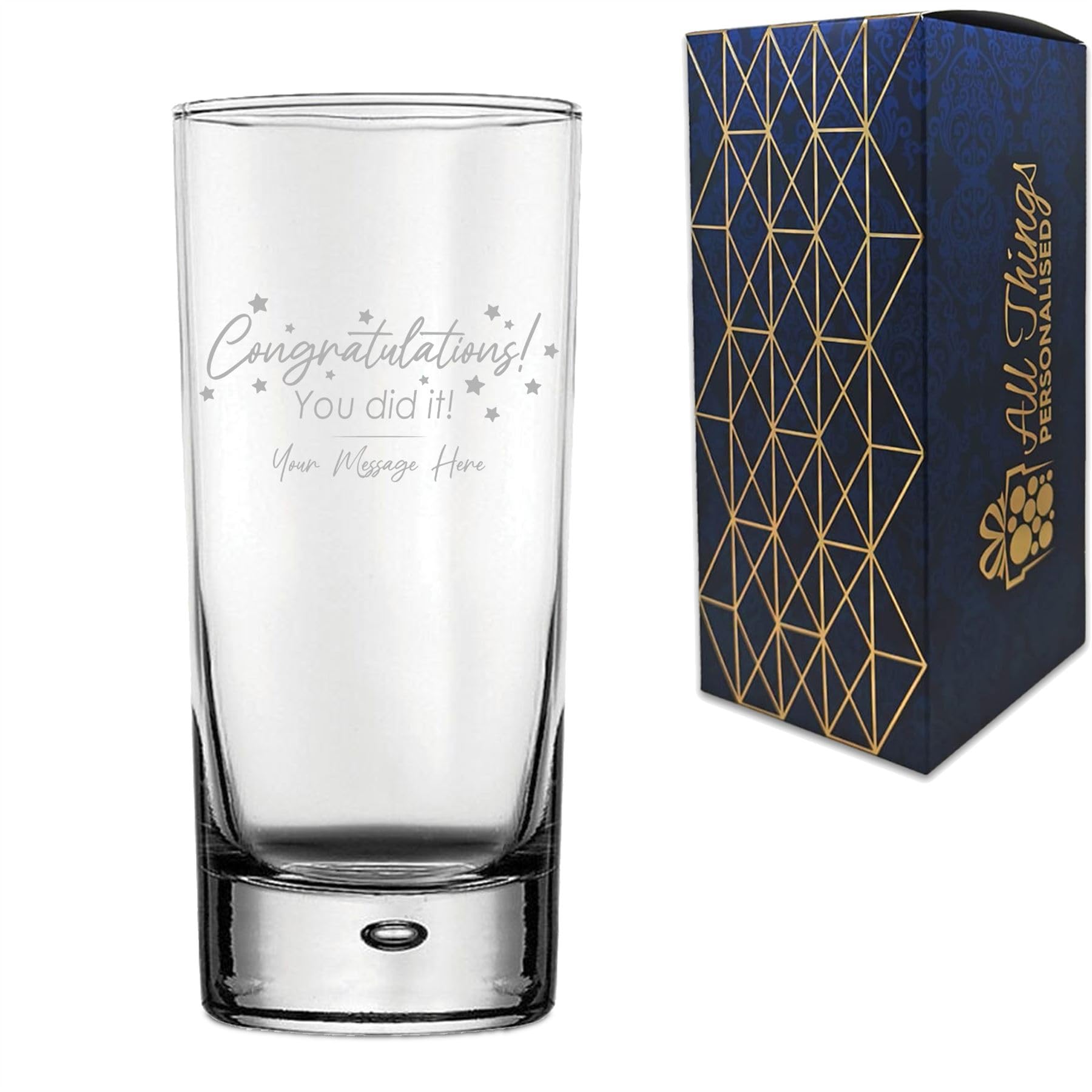 Personalised Engraved Graduation Hiball Tumbler with 'Congratulations You Did It' Design, Personalise with Any Name or Message, Gift Box Included, Laser Engraved, University College Graduation Gift