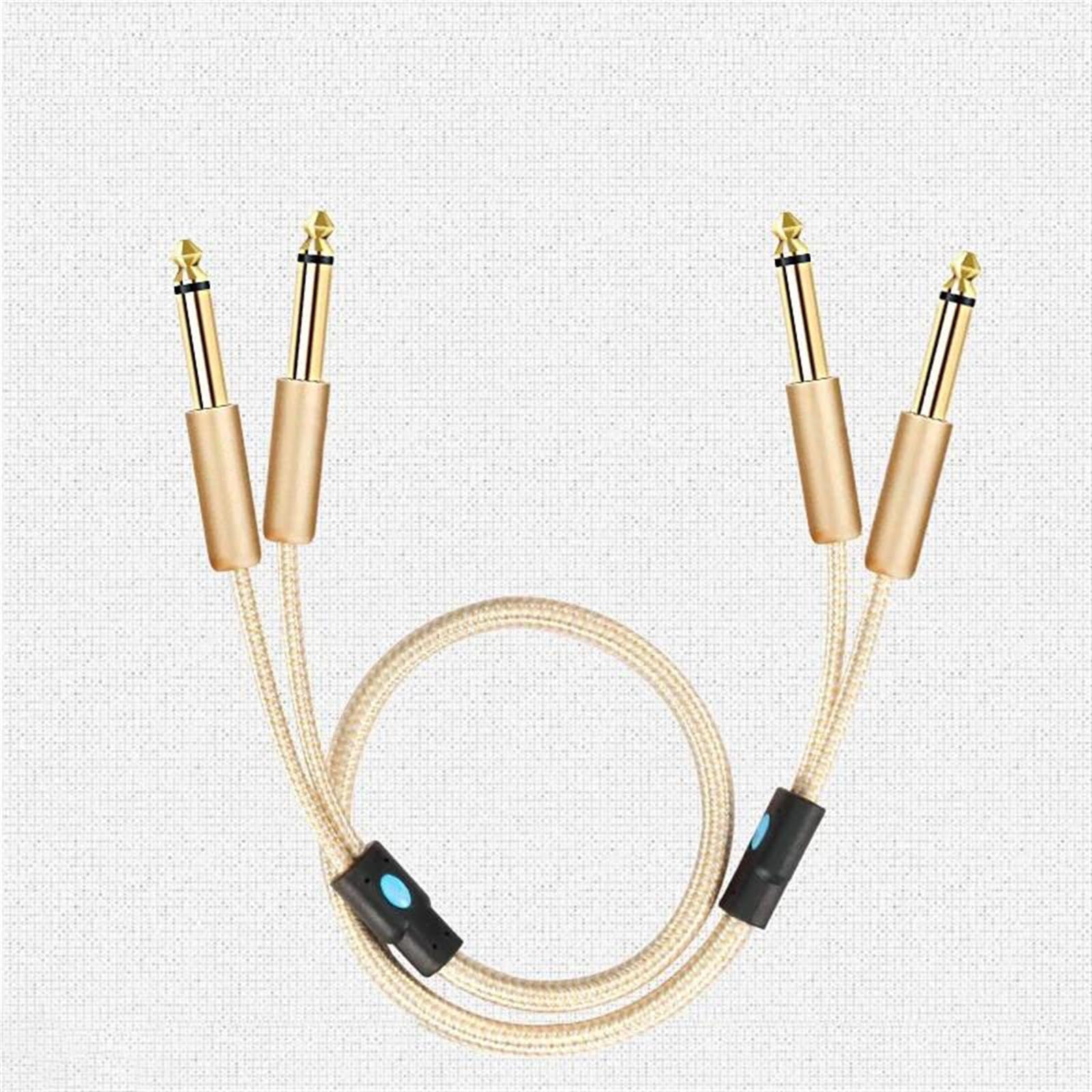 Podwójny 1/4 Cala TS Mono 6,35 Mm Do Podwójnego Męskiego Kabla Audio 1/4 Cala Do Wzmacniacza Miksera Gitara Ekranowana Kabel do Instrumentów Gitarowych (Color : C, Size : 10m)