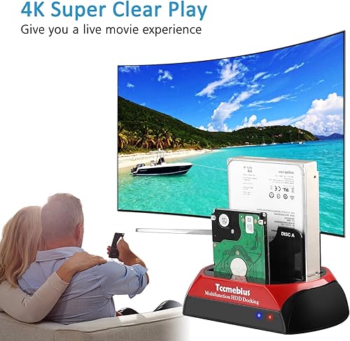 Miniatura 8 de Tccmebius TCC-S868-US - Estación de acoplamiento para disco duro USB 3.0 a 2.5 SATA IDE de 3.5 pulgadas, lector de ranuras duales, carcasa externa,