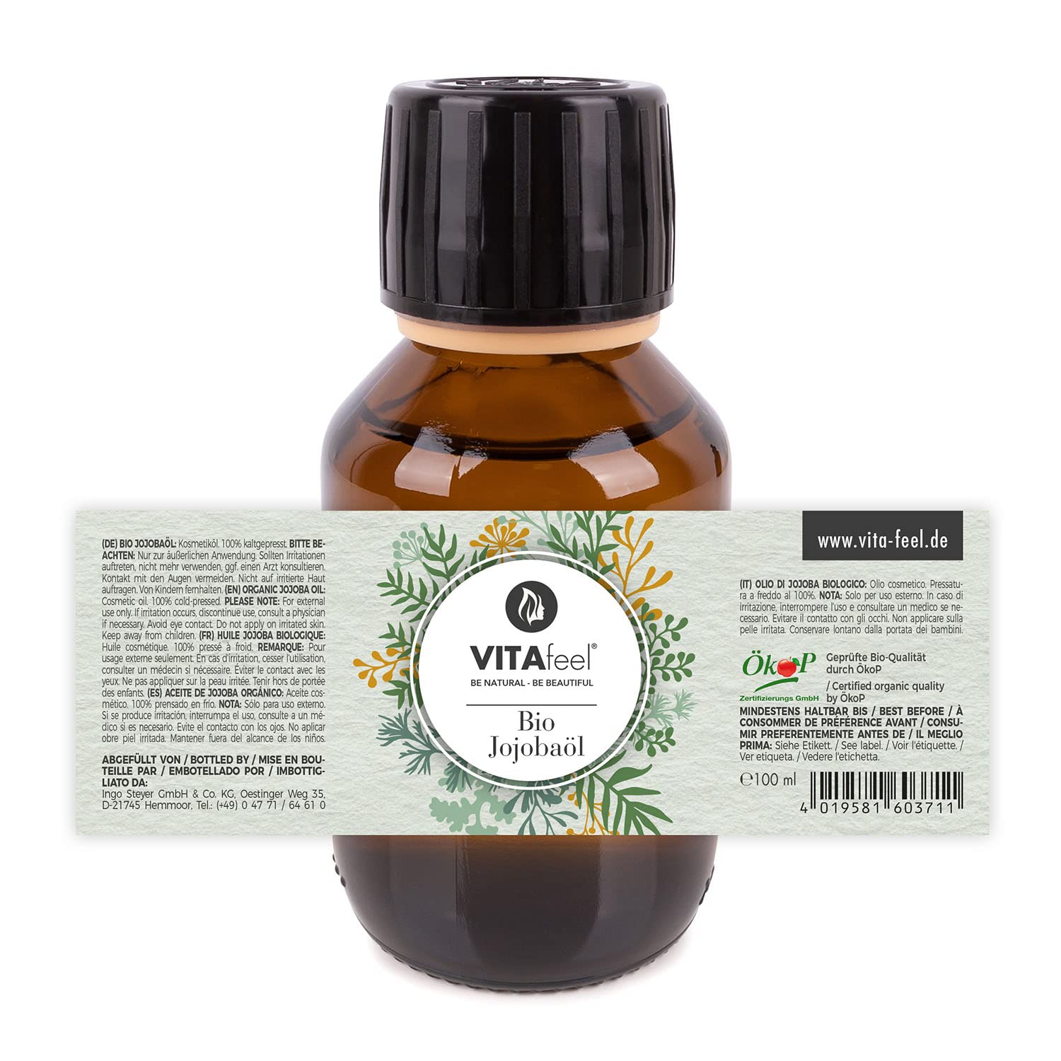 MeaVita Organic Jojoba Oil Gold – 100% czysty olej tłoczony na zimno, 1 opakowanie (1 x 100 ml)