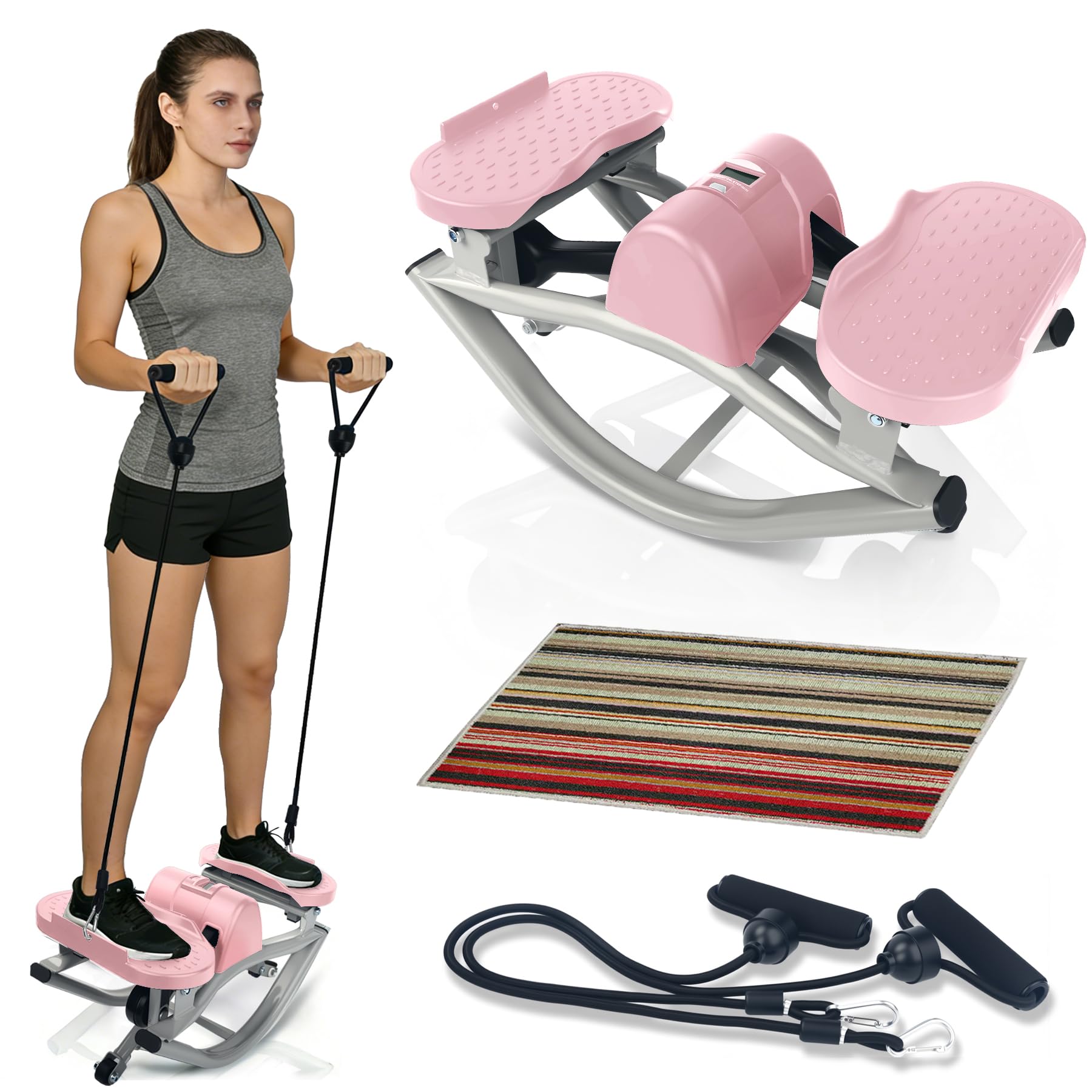 Rock Stepper Machine with Digital Display,Workout at Home,Office