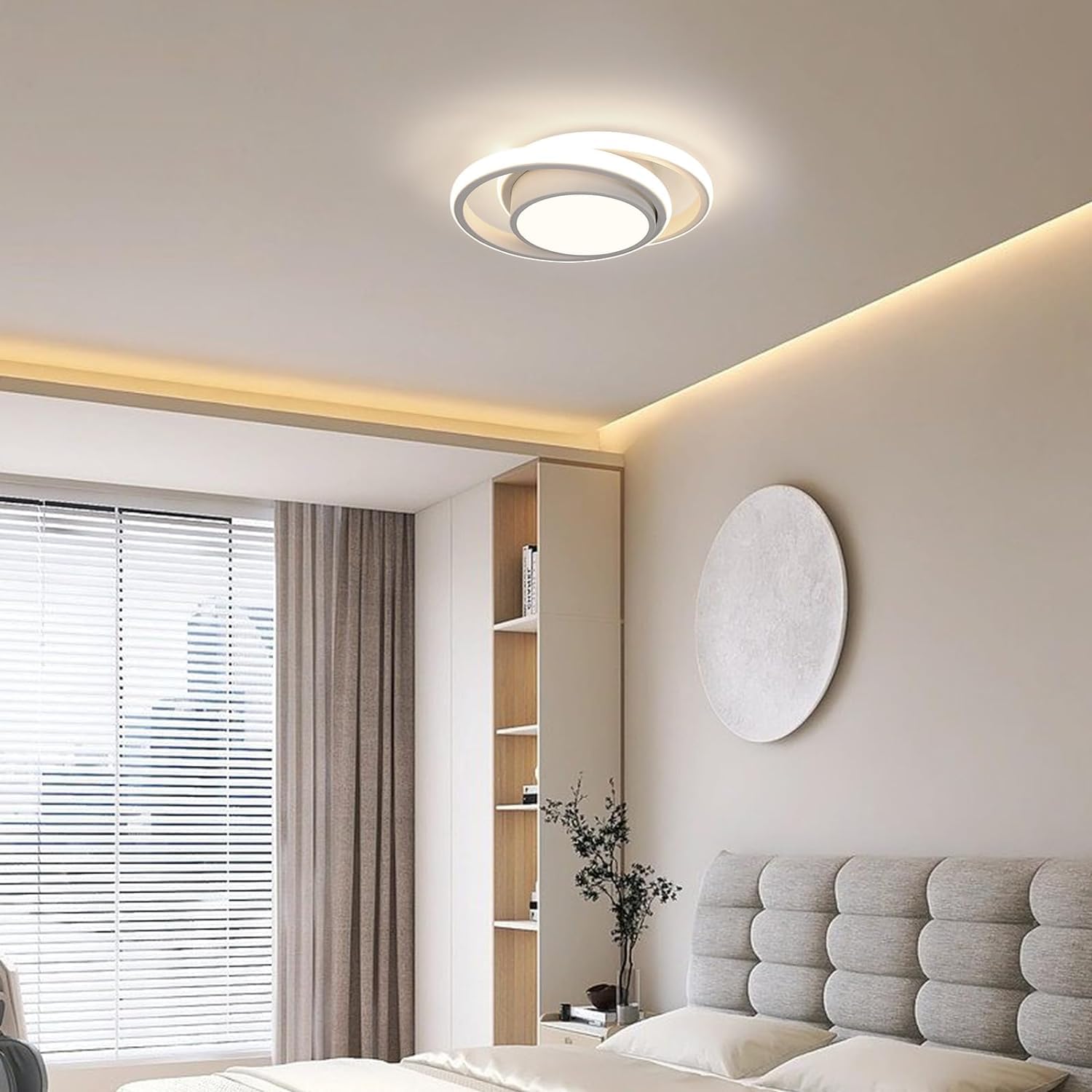 Comely Pack de 2 Plafones LED 32 W – 2350 lm c/u – Luz Natural 4500 K – Blanco Redondo Moderno Ø 27 cm – Ideal para Salón, Cocina, Pasillo y Baño