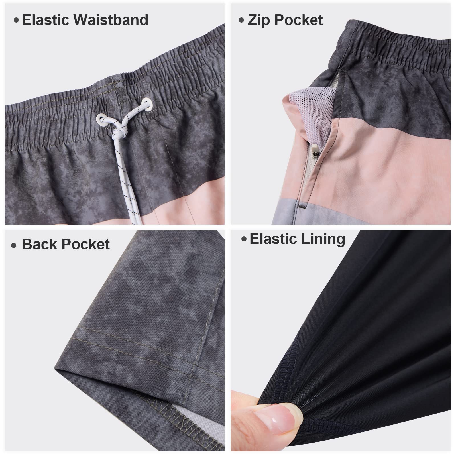 Arcweg Bañador para Hombre con compresión 2 en 1, de Secado rápido, Pantalones Cortos de Playa con Bolsillo con Cremallera