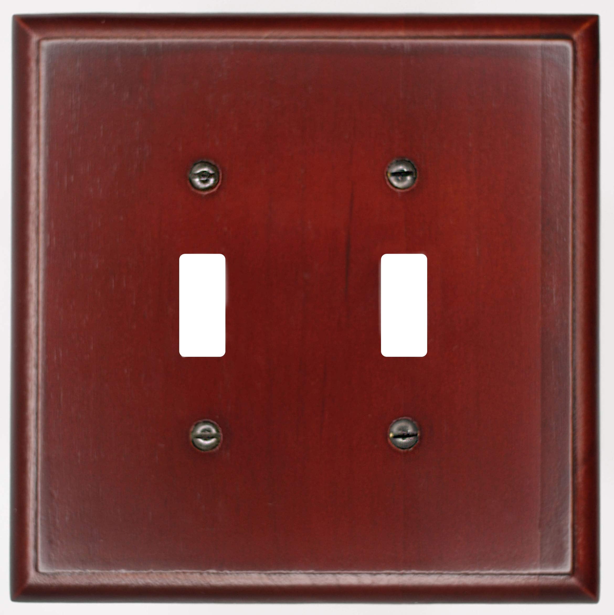 Runwireless Traditional Dark Cherry Wood Wall Plate/Switch Plate - 4-407 (Double Toggle)
