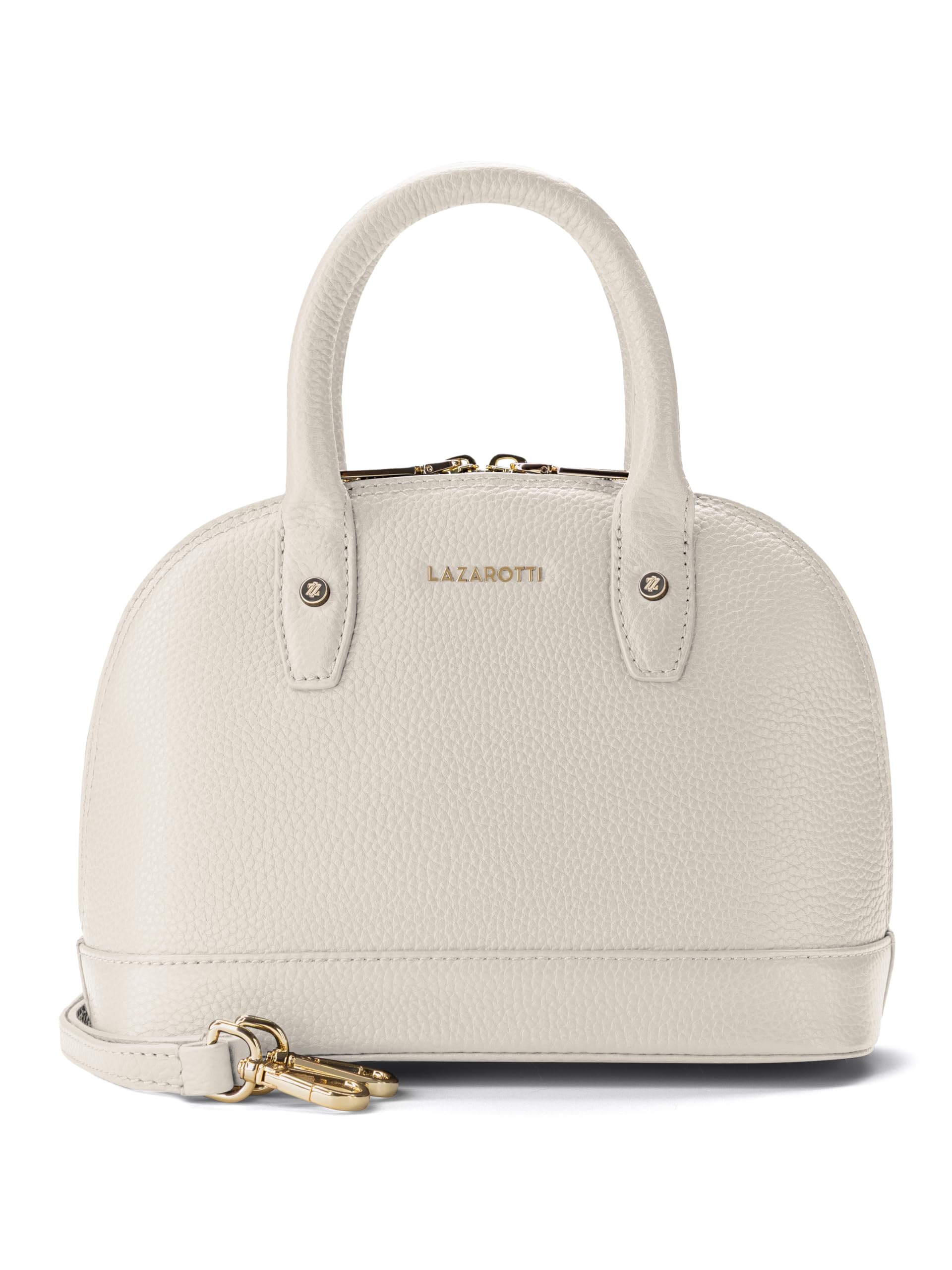 Lazarotti Bologna Leder Handtasche Damen | mit Henkel & abnehmbaren Tragegurt | mittelgroße Henkeltasche 24 cm