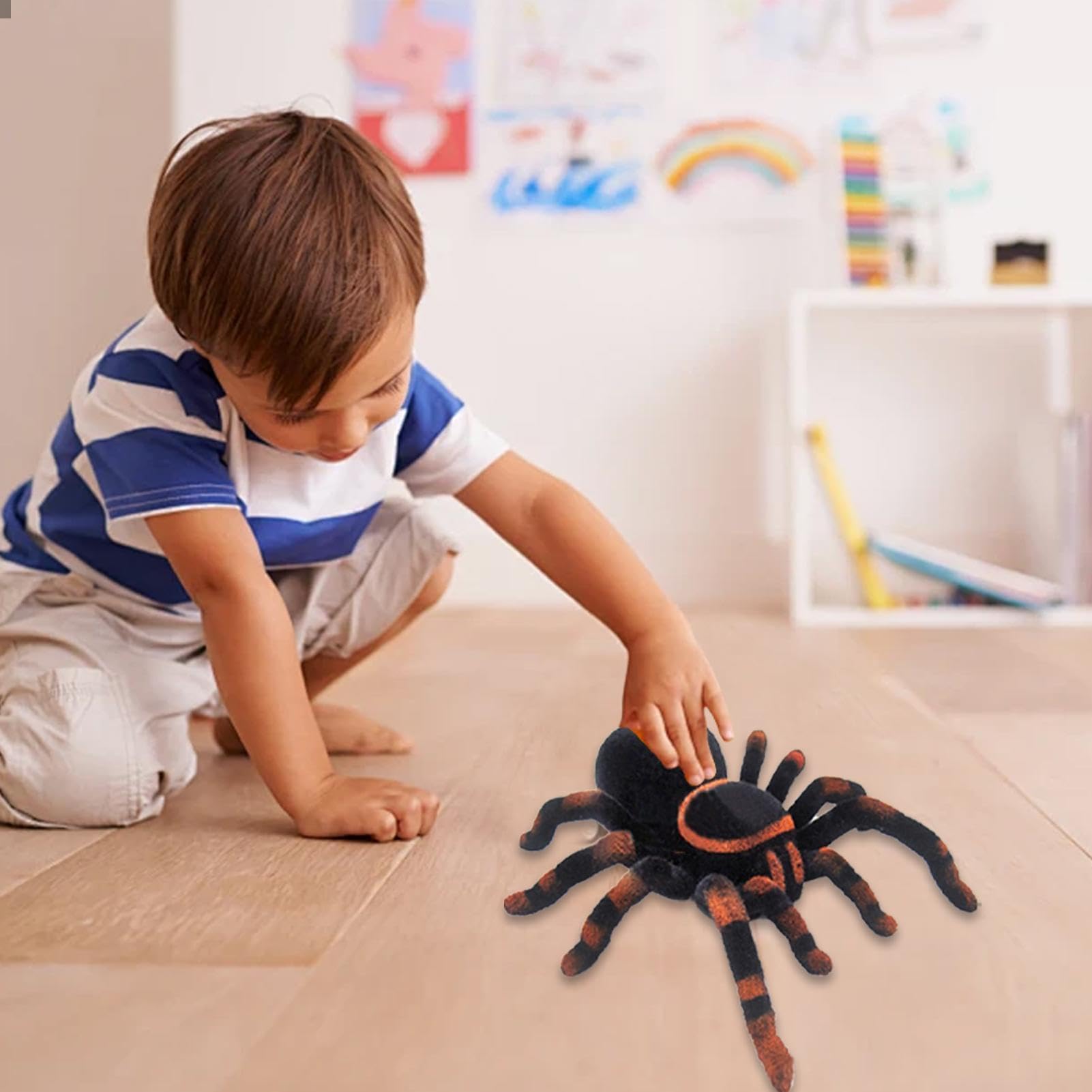 Juguete teledirigido de araña, araña RC | Juguete espeluznante | modelo de araña | Juguete de control remoto, broma, juguete parodisíaco de Halloween para niñas