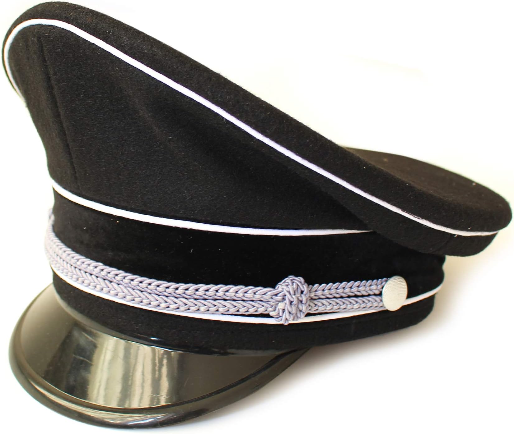 Collection German Officer Visor Hat Crusher Cap Black （60CM）