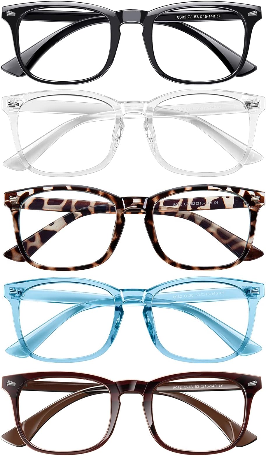 BOSSWINBlue Light Blocking Glasses,5Pack Computer Glasses for Women/men Anti Eyestrain