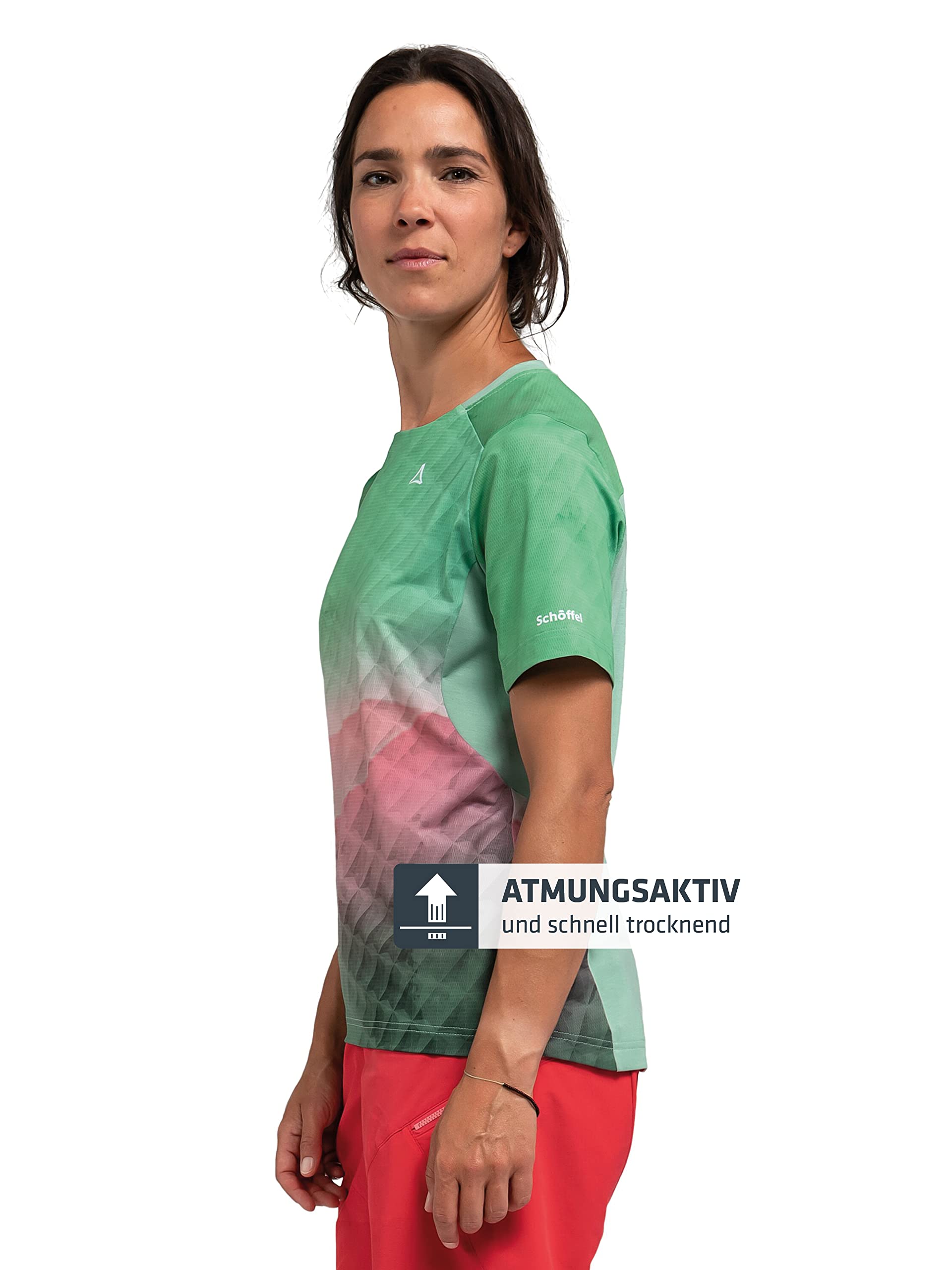 Schöffel Damen Shirt Valbella L atmungsaktives Radtrikot, schnell trocknendes Funktionsshirt mit 4-Wege-Stretch