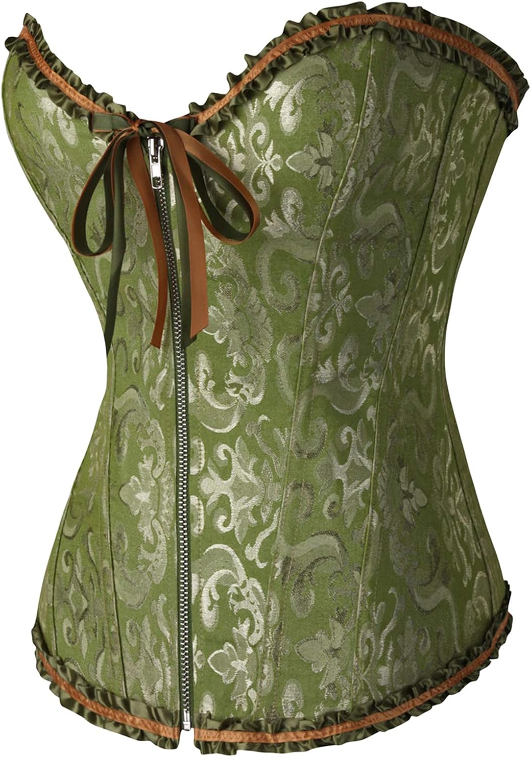 FLITAY Women's Waist Trainer Top Vintage Corset Boned Bustier Cincher Bustier Shapewear Outfit