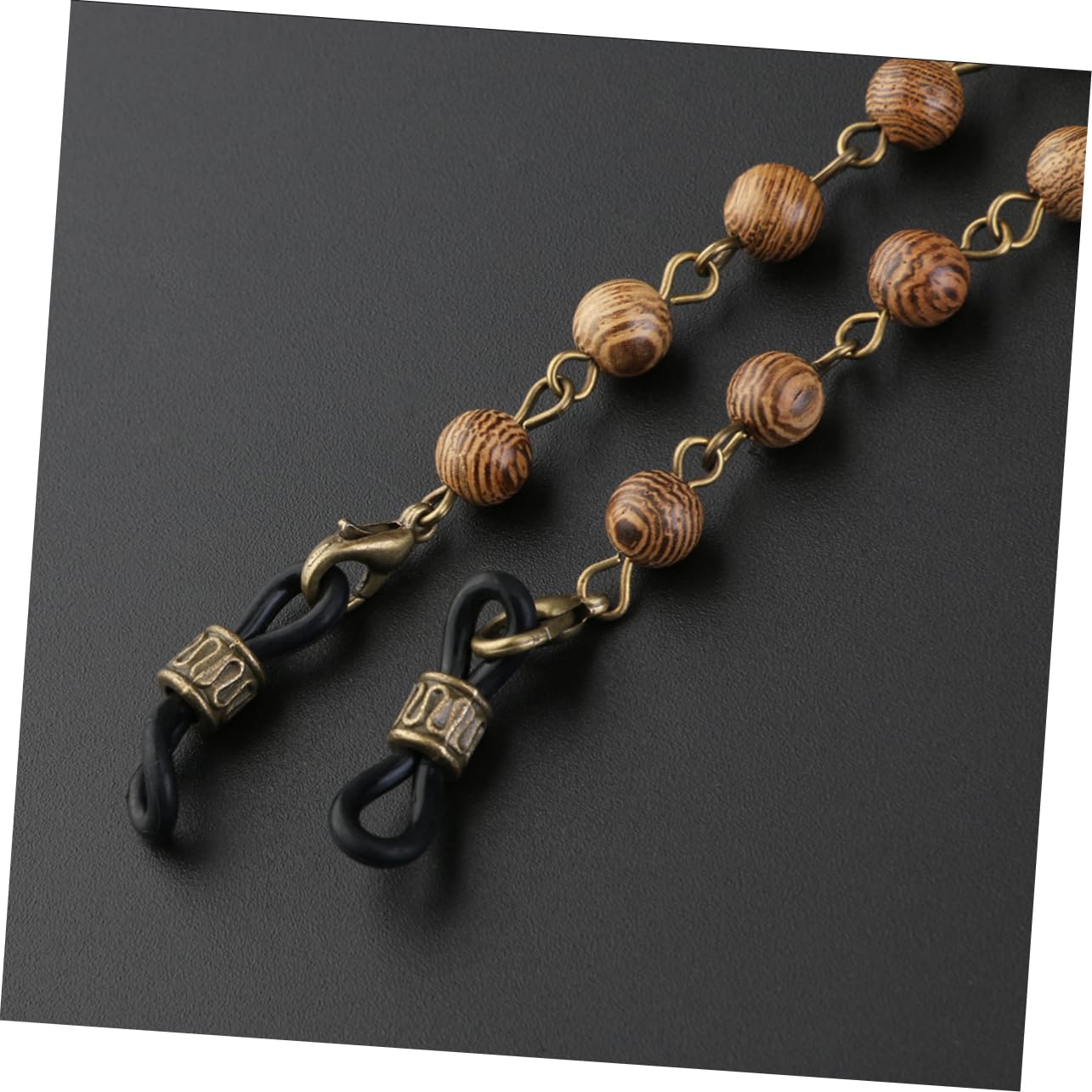 LIFKOME 3piezas Cadenas De Gafas De Madera Natural Perlas Soporte Para Gafas y Accesorios Antideslizantes Cuello