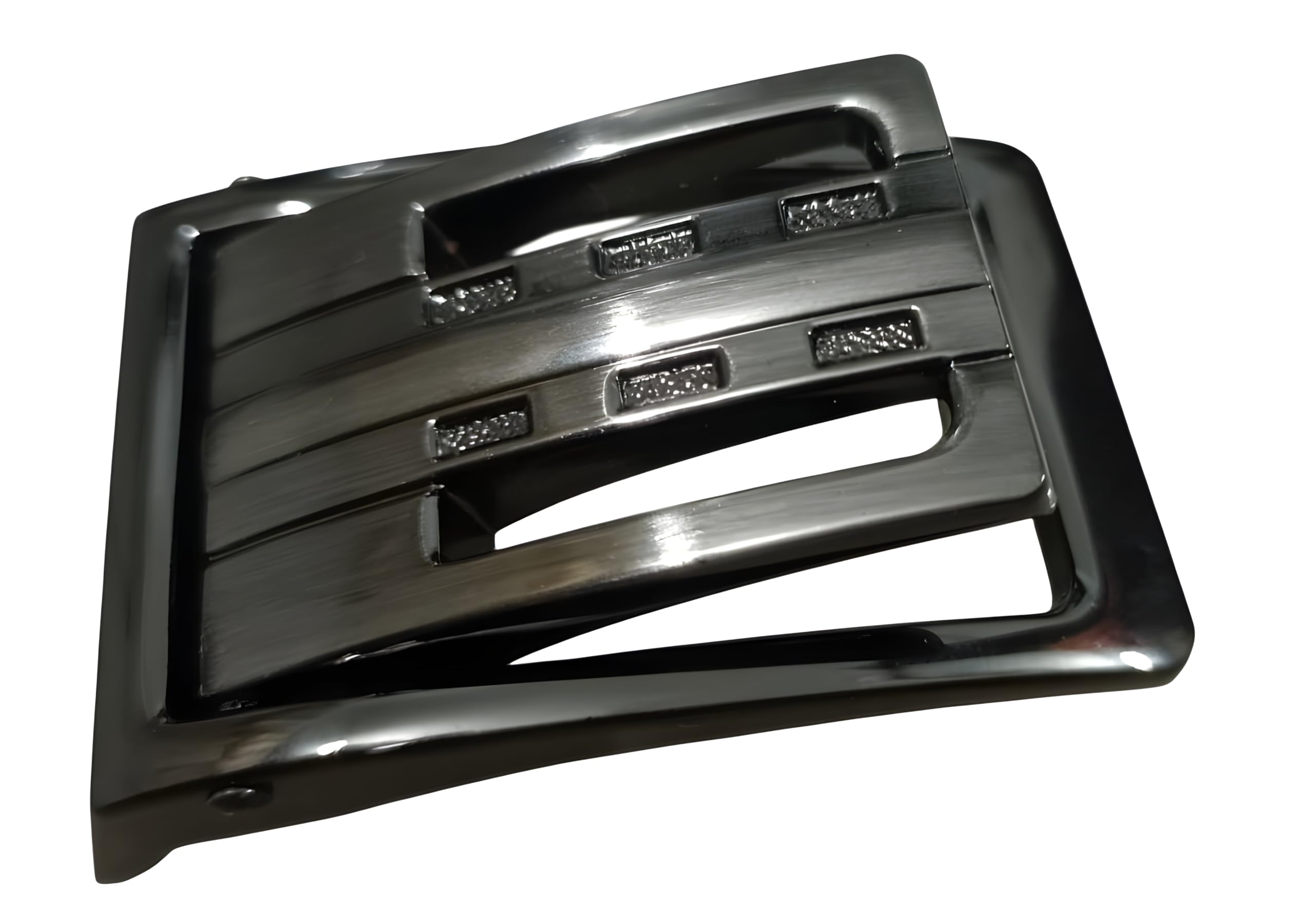 Men's Reversible Clamp Belt Buckle Only, 35 mm width (1.35" Inch), Metal, Rectangular Shape Classic Style Formal Casual Business Jeans Party Everyday wear Brushed Finish Gunmetal Grey