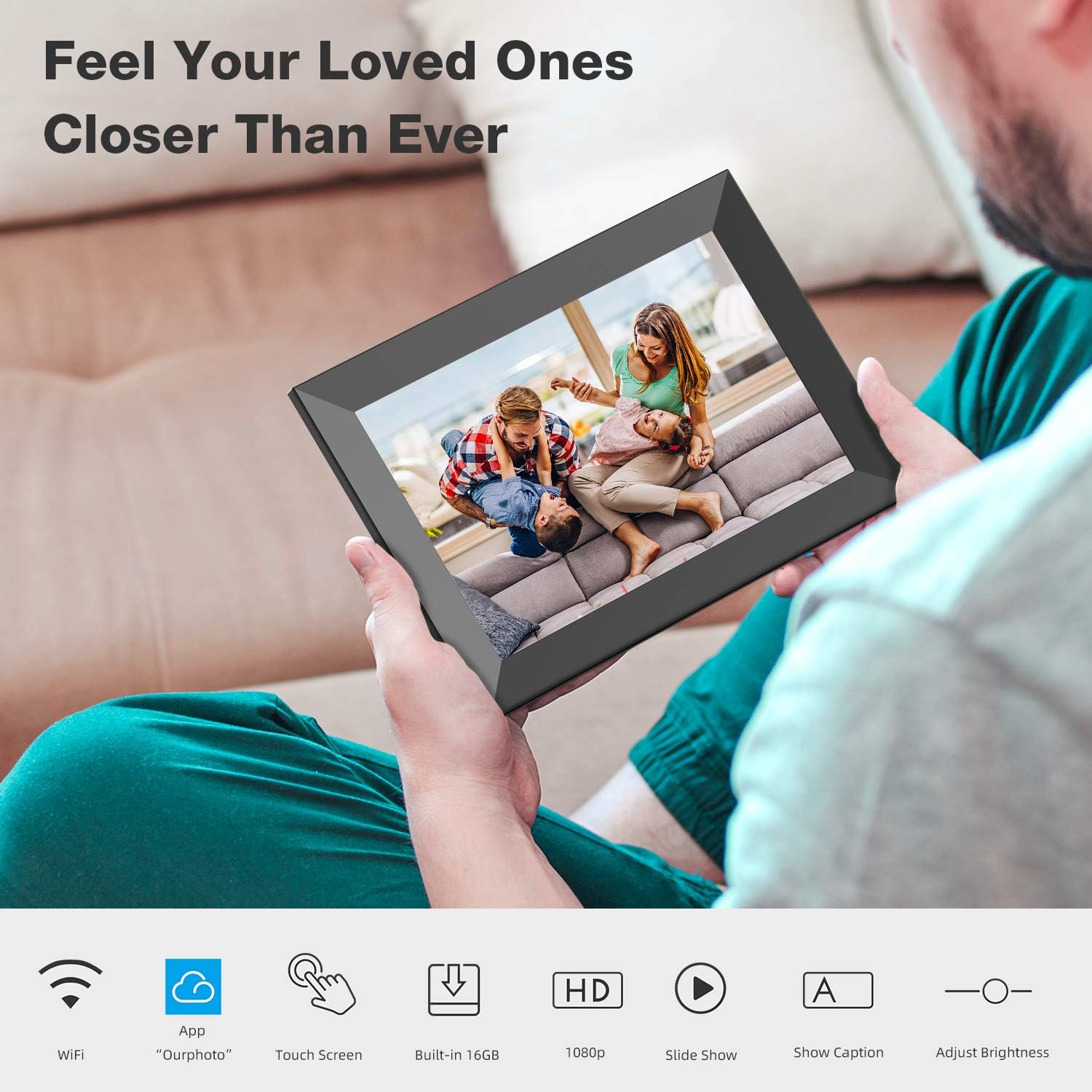 Top Brands JEEMAK CAMERA Digital Picture Frame 10.1 Inch IPS Touch Screen HD Display with 16GB Storage Easy to Share Photos and Video Remotely Via WiFi and Free App