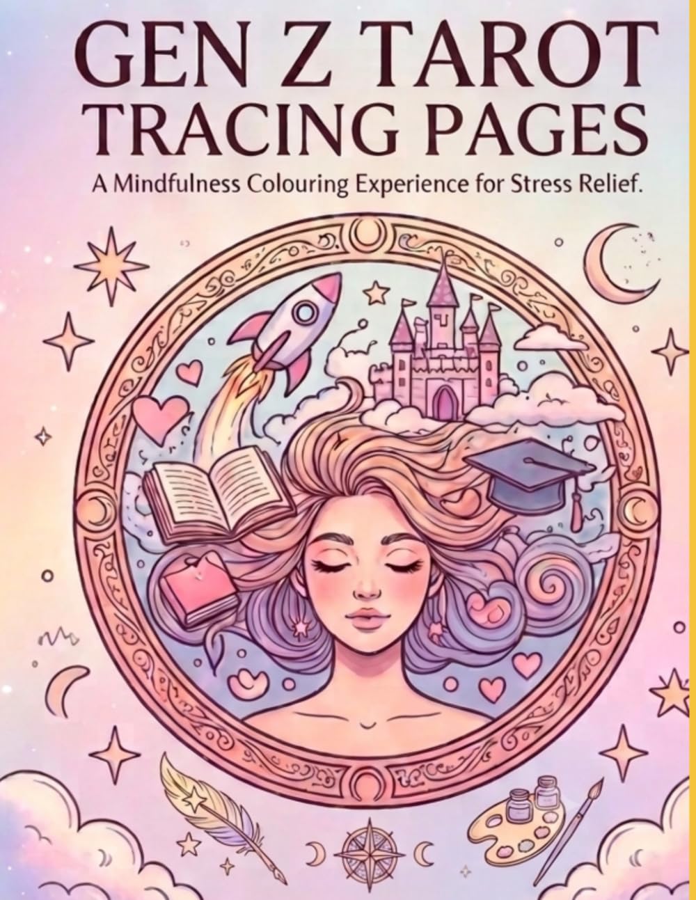 Gen Z Tarot Tracing Pages: A Mindful Colouring Experience for Stress Relief