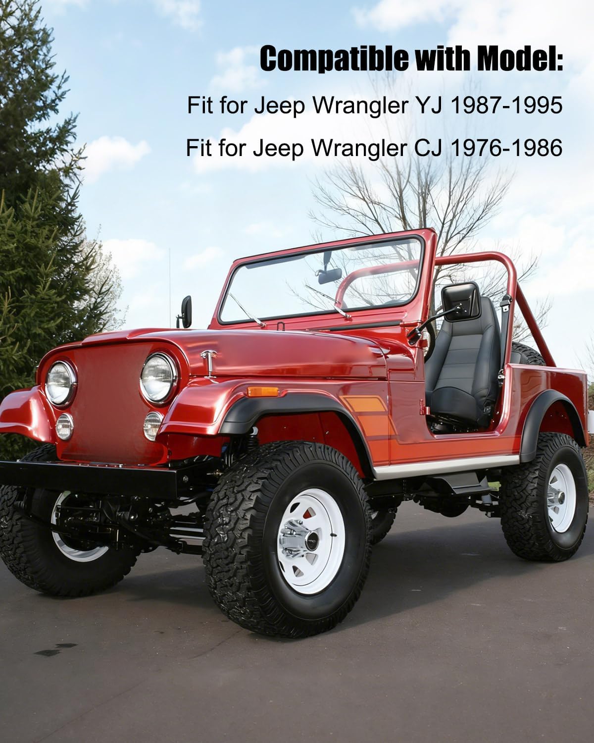 Rear Seat Bracket Kit Fold & Tumble Fit for 1987-1995 Jeep Wrangler YJ & 1976-1986 CJ