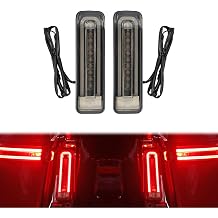 Rear Fender Filler Lights Running Brake Lamp Turn Signals Fit for Harley Electra Glide Steet Glide Road Glide Road King Special 2014-2023 (Black and Smoke)
