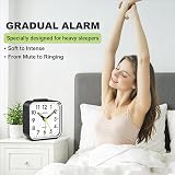 Azyh Réveil analogique, Silencieux, sans tic-tac, avec lumière, répétition, Fonctionne avec Piles, Alarme Forte, Lumineux, Horloge Portable, Petite Horloge de Voyage silencieuse pour dormeur Profond - 2