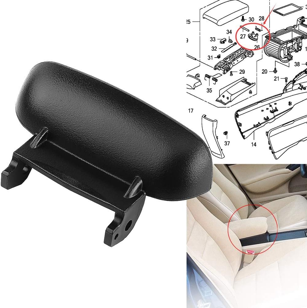 Qiilu Armrest Cover Lock Center Console Lid Latch For Honda Civic 2006-11 83451-SNA-A01ZA (B)