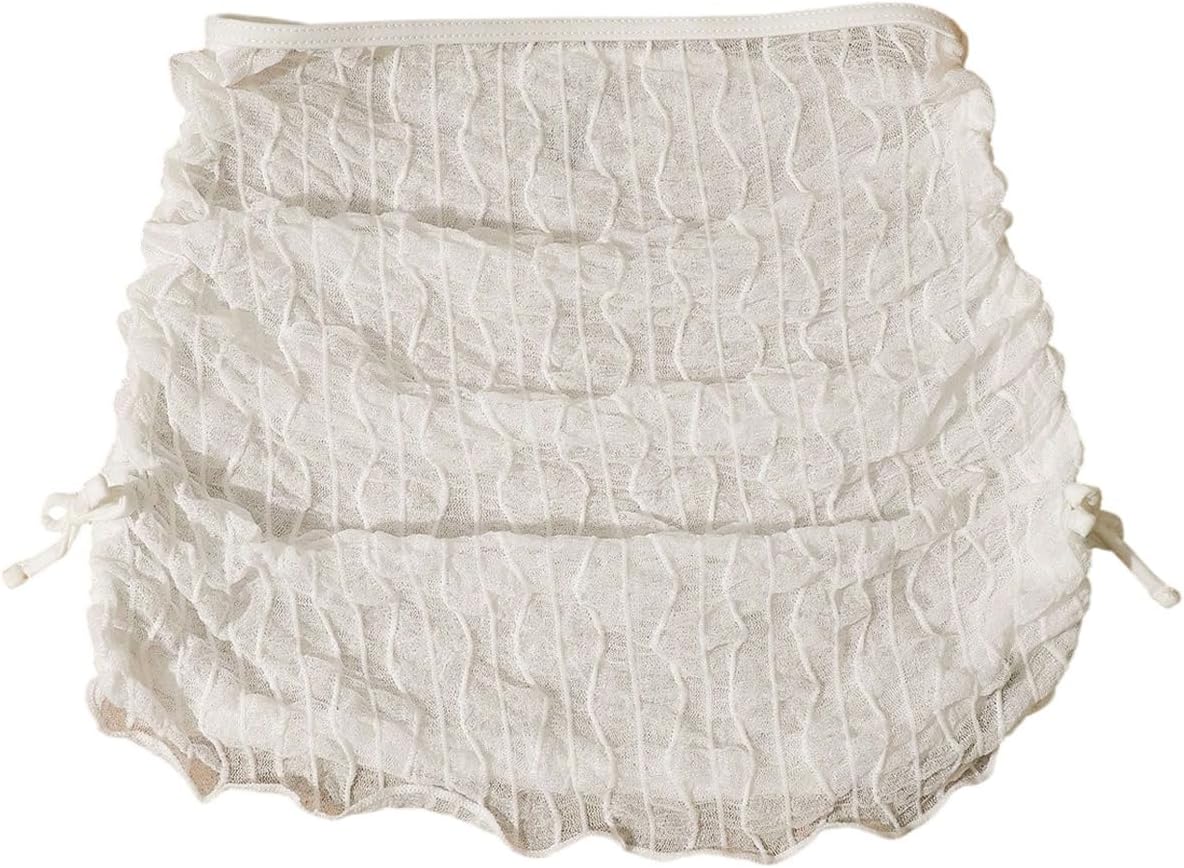 Floerns Girl's Beach Cover Up Skirt Textured Bow Side Sheer Mesh Vacation Swimwear