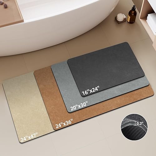 Miniatura 9 de Bath Mat, Bathroom Rugs Non Slip Washable Thin Absorbent Quick Dry Bath Mat Fits Under Door Bathroom Floor Mat Perfect for Bath, Shower, or Sink