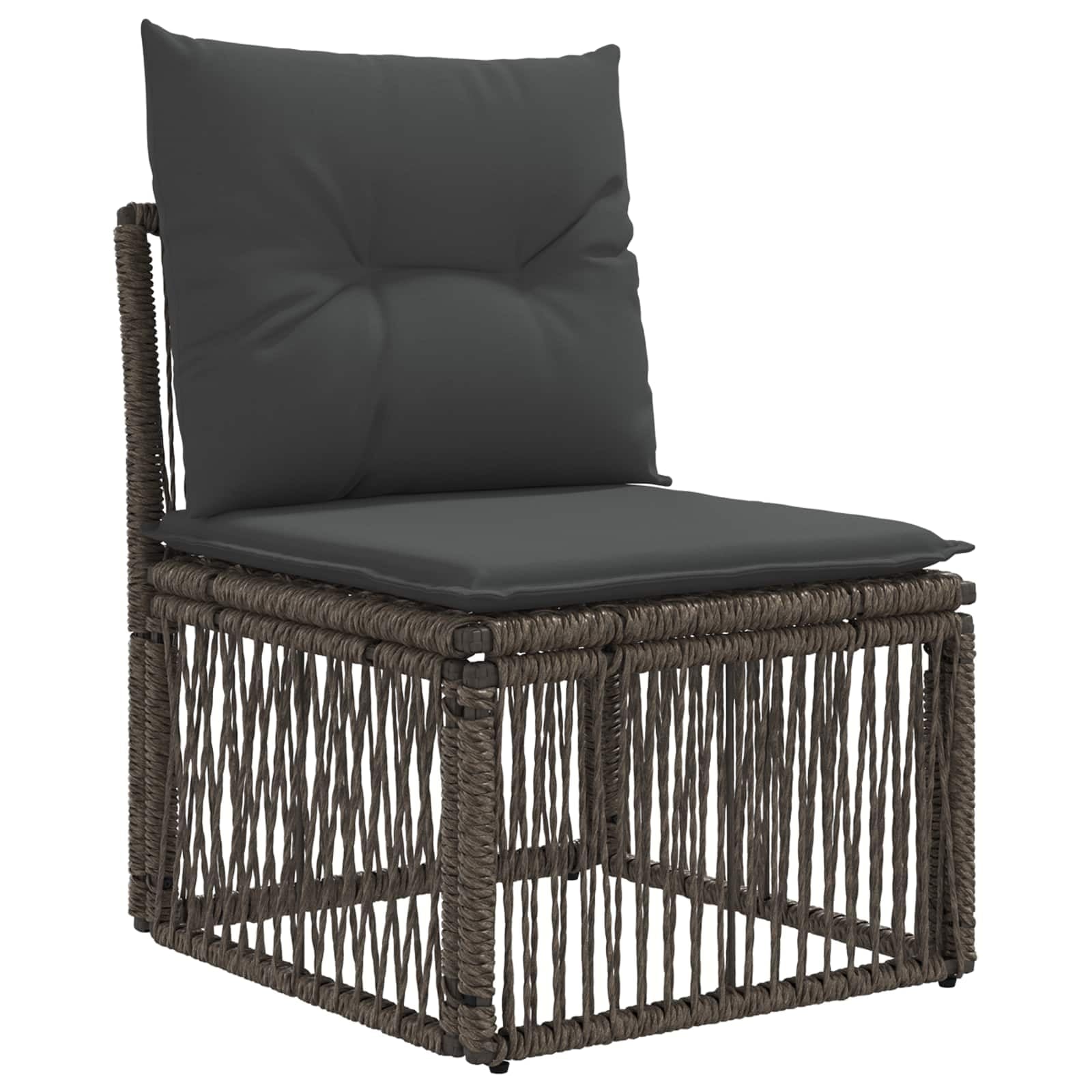 Hothingwell Sofa ogrodowa Polyrattan Grey Unit | Zdejmowane pokrowce nadające się do prania, rama ze stali proszkowej, wygodna wyściółka piankowa