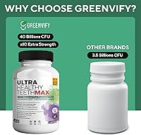 Vista 8 de Suplemento probiótico Ultra Healthy Teeth Max, 40 mil millones de UFC, 60 cápsulas, fórmula avanzada de salud bucal (1)