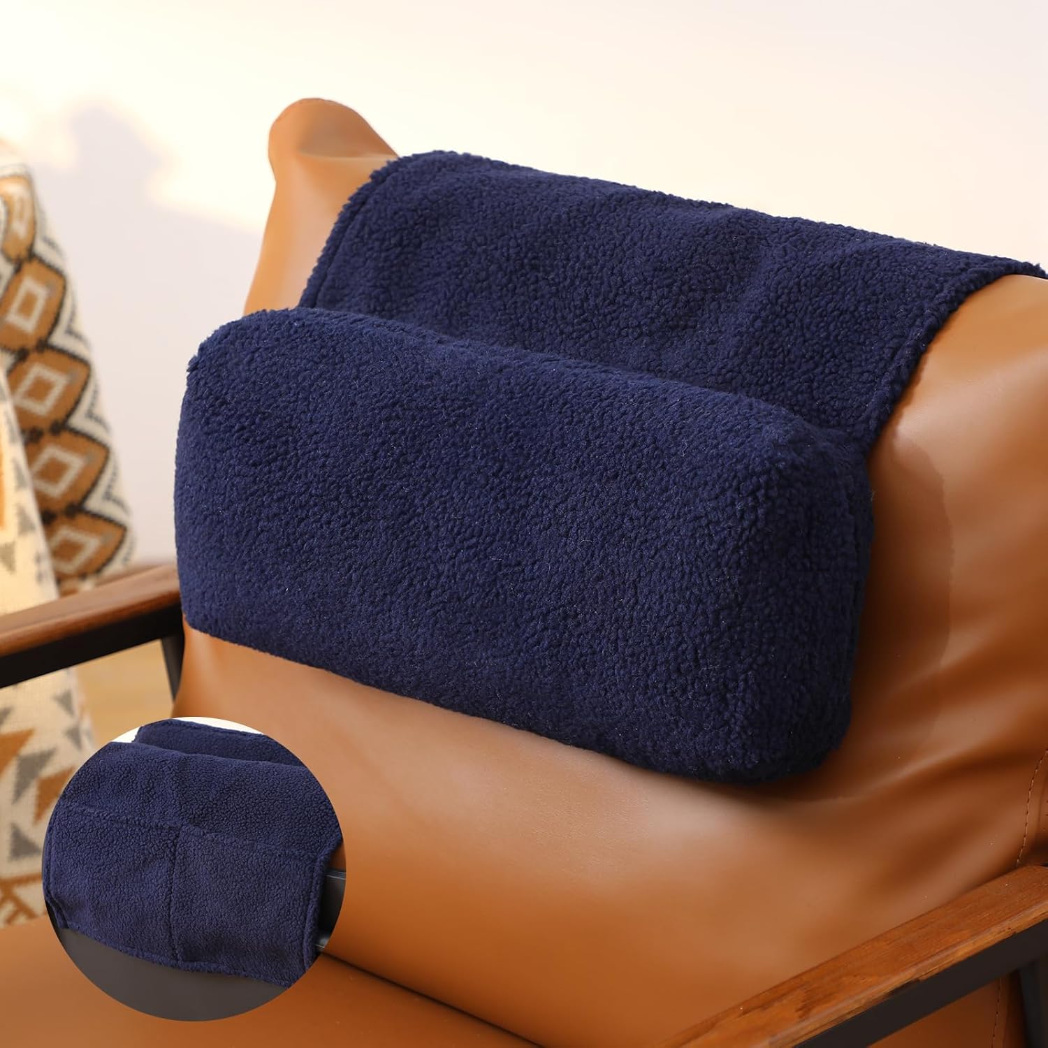 Beeveer Sherpa Head Recliner Pillow Head and Neck Pillow