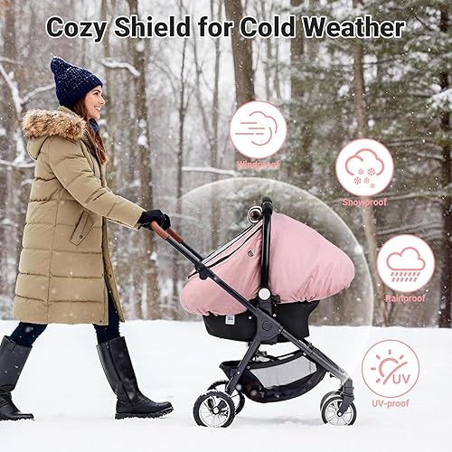 Miniatura 6 de Rquite Funda de asiento de automóvil para bebé, fundas de asiento de automóvil de invierno para niño y niña, funda impermeable para asiento de