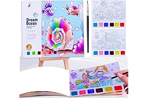 JUNQIU Watercolor Coloring Books for Kids Ages 8-12