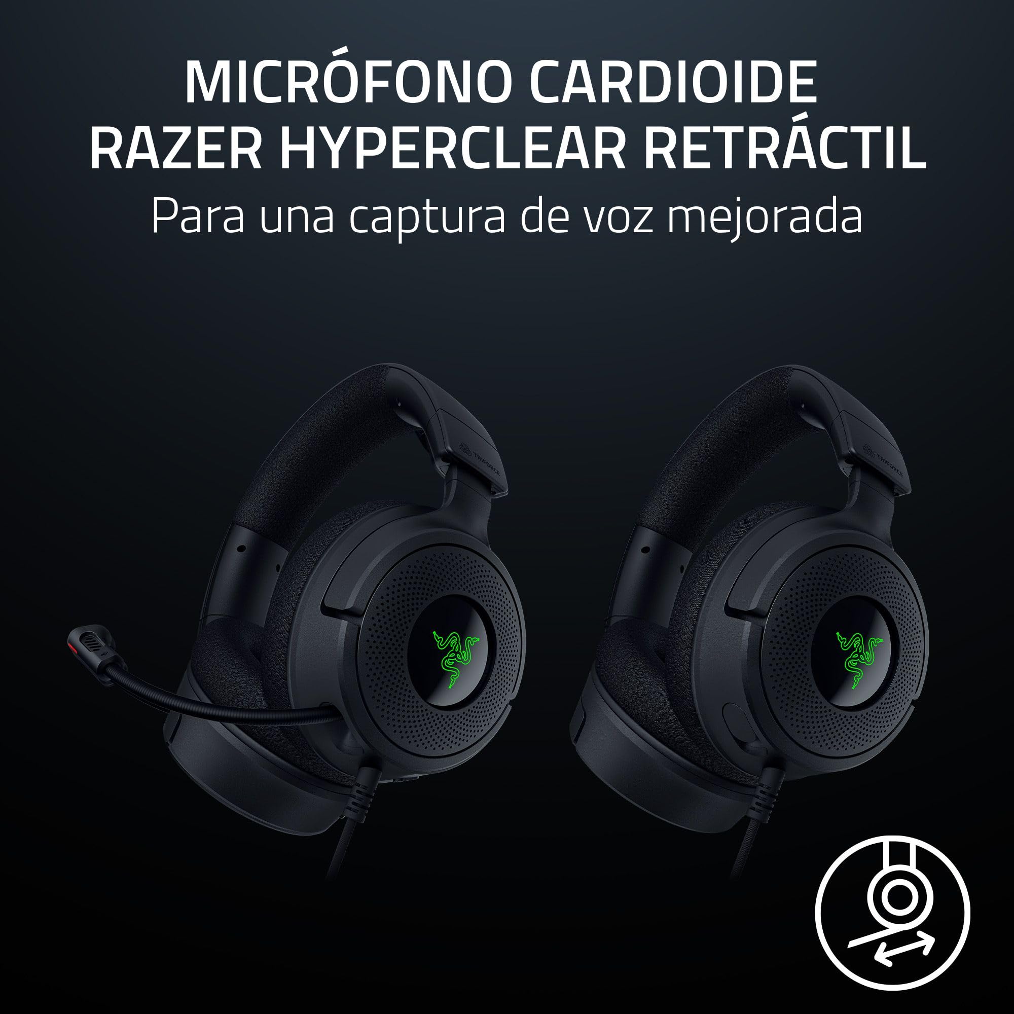 Razer Kraken V4 X - Wired PC Gaming Headset (Triforce 40mm Drivers, Retractable Cardioid Mic, 7.1 Surround Sound, Chroma RGB, for PC - Console & Phones Via USB-C) Black