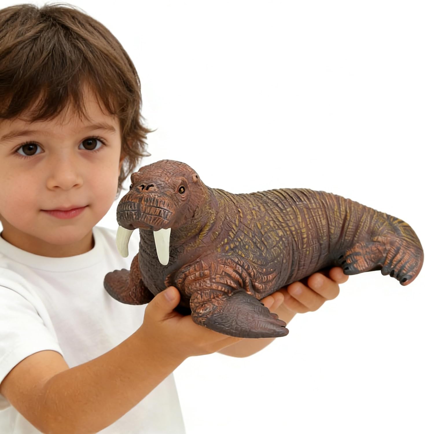 SmilerSmile 11-12 Inch Shark Toy for Kids, Soft PVC Lifelike Figurine, Rubber Feel Bath Toy & Birthday Gift