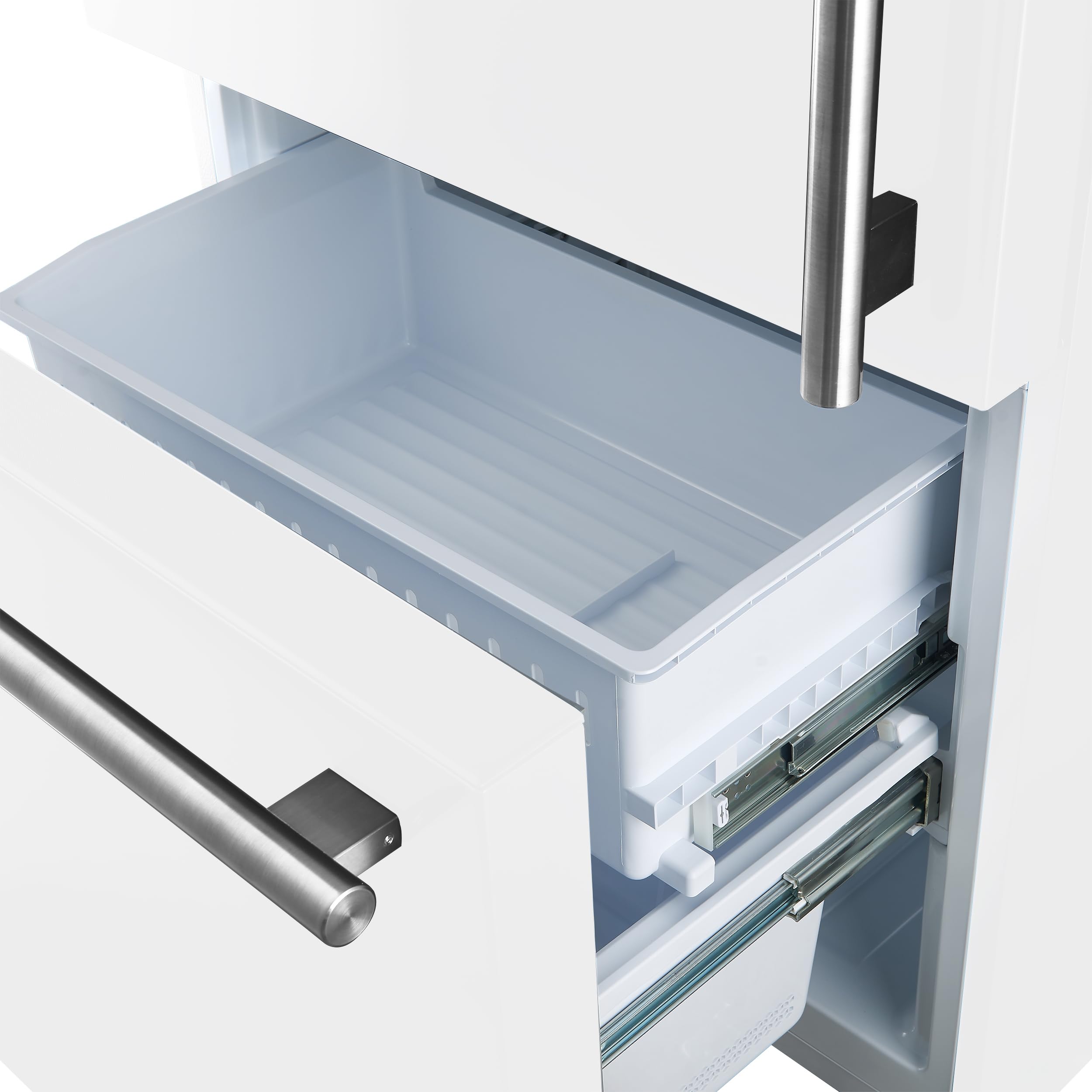 Forno Milano 62-Inch 2-Piece Freestanding Refrigerator With Dual Bottom Freezers 34.4 Cu.Ft Touch Control Ice Maker – White on Fridge.com - View 5