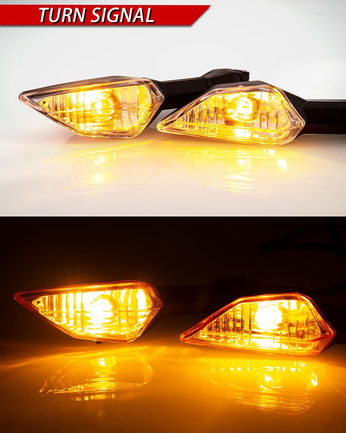LED Turn Signal Indicator Lights Compatible with Kawasaki NINJA 300 400 650 H2 ZX-25R ZX-6R ZX-10R Z400 Z900 Z1000 (C-Smoke)