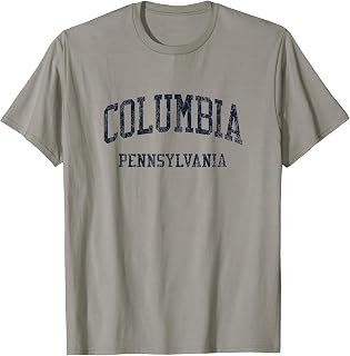 Columbia PA JN5 Vintage Athletic Blue Design T-Shirt