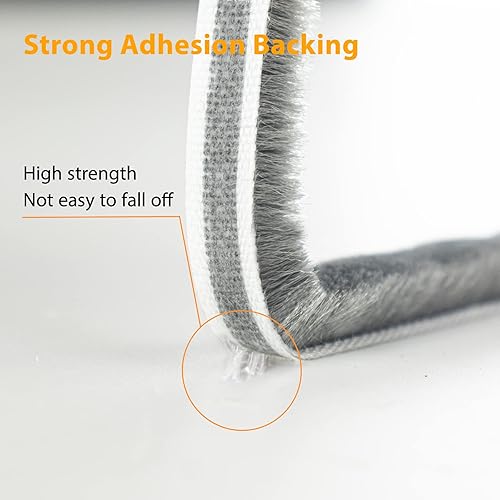 Miniatura 4 de Burlete autoadhesivo de 39.4 pies para ventanas y puertas, burlete para insonorización, resistente al viento, al polvo, adherencia más fuerte, 0.35